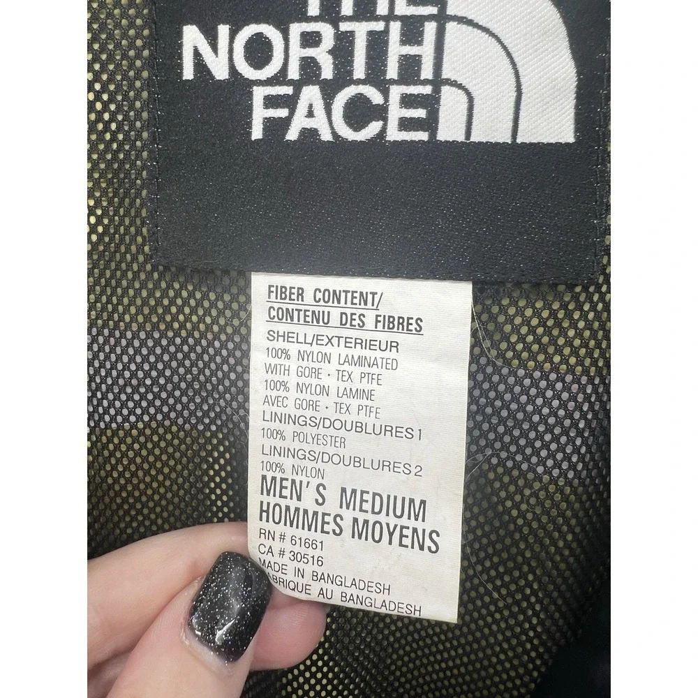 Vtg The North Face Mens Medium Goretex Shell Jacket Blue Black 90's Nylon